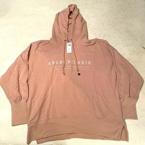 Abercrombie & Fitch Women’s Oversized Cropped Hoodie - Dusty Rose - X LARGE